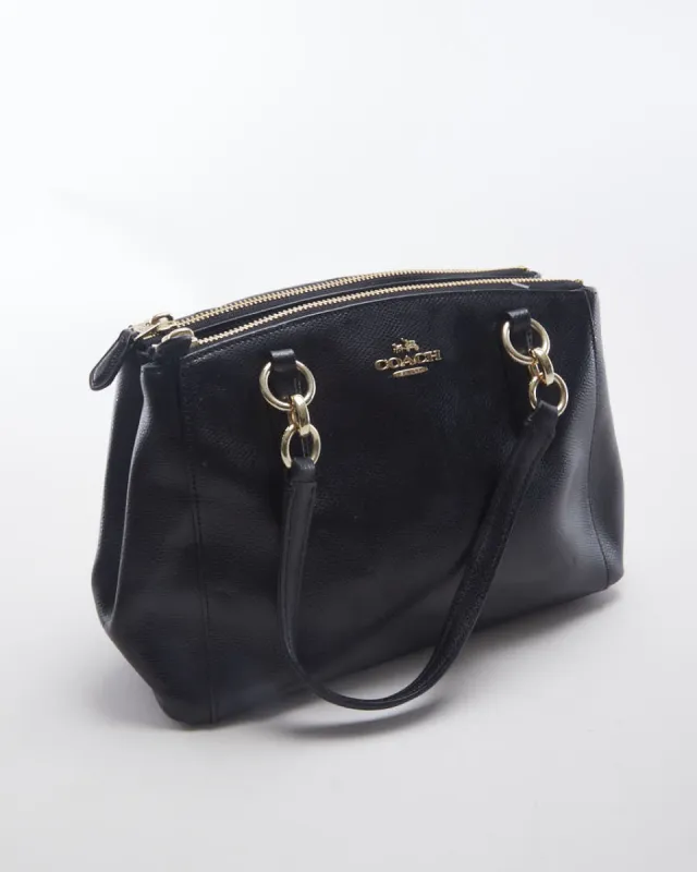 Coach Black Leather Small Handbag - O/S sold by Rokit