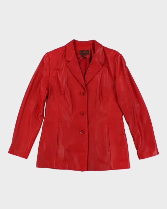Vintage 90s Danier Red Leather Blazer Jacket - S sold by Rokit