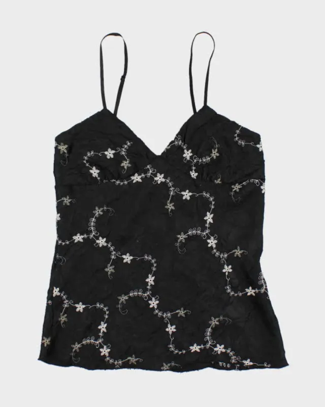 Vintage Y2k 00s Black Floral Cami - S sold by Rokit