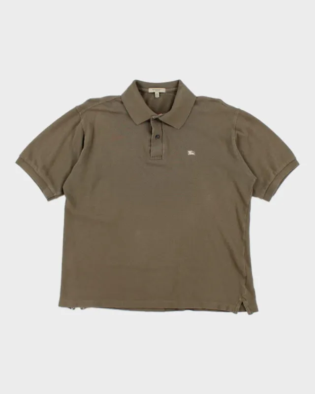 Burberry Khaki Polo Shirt - M sold by Rokit