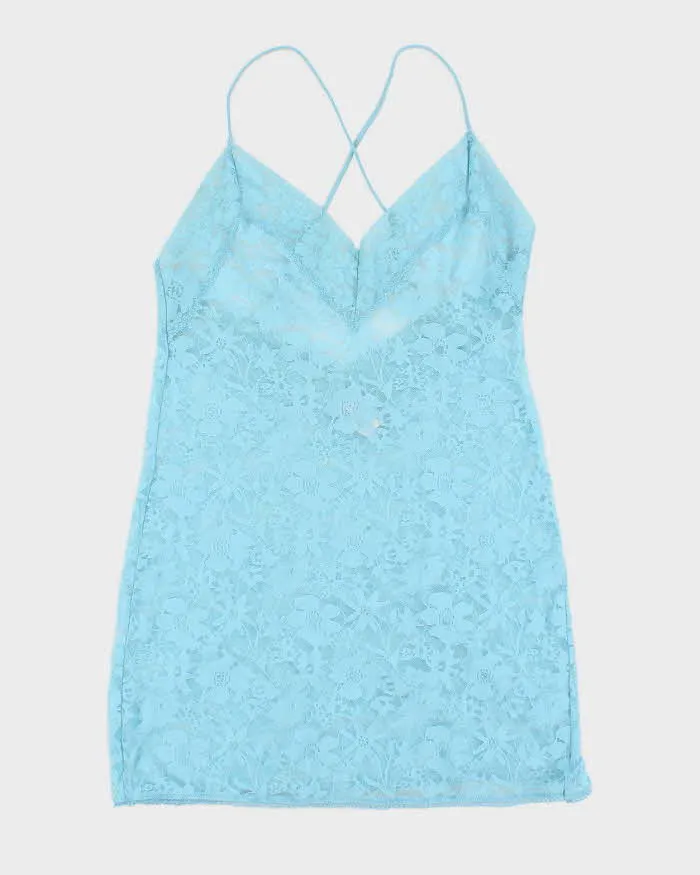 Woman's Blue Lace Floral Print Camisole - s sold by Rokit