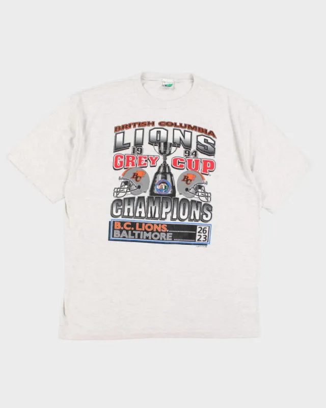 Vintage Grey 1994 Lions Champions T-Shirt - XL sold by Rokit