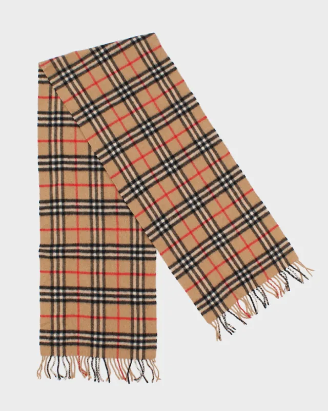 Beige Burberry Classic Plaid Cashmere Scarf sold by Rokit