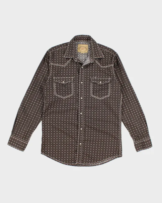 Cowboy Collection Brown Patterned Western Shirt - M sold by Rokit
