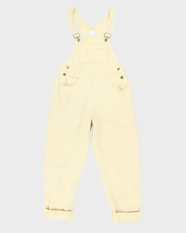 Vintage 90s Moda International Yellow Denim Dungarees - S sold by Rokit