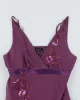 Vintage 90s Le Chateau Purple Embroidered Cami Top - S sold by Rokit