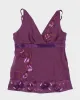 Vintage 90s Le Chateau Purple Embroidered Cami Top - S sold by Rokit