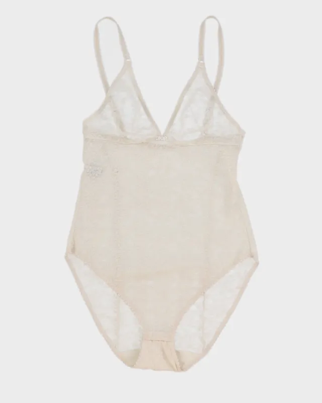 Vintage 80s Christian Dior Monogram Cream Bodysuit - XS/S sold by Rokit
