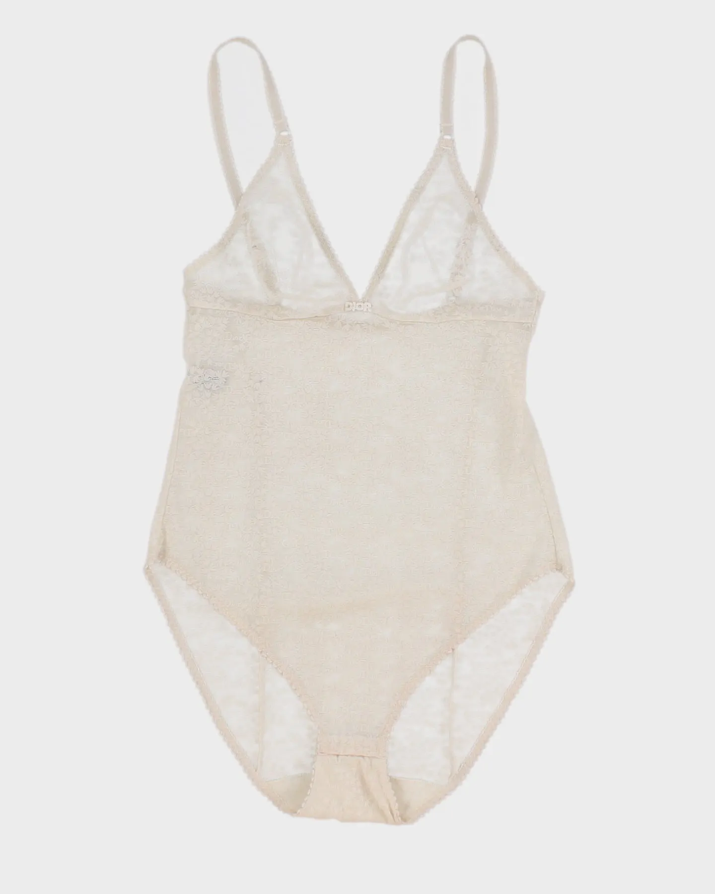 Vintage 80s Christian Dior Monogram Cream Bodysuit - XS/S sold by Rokit