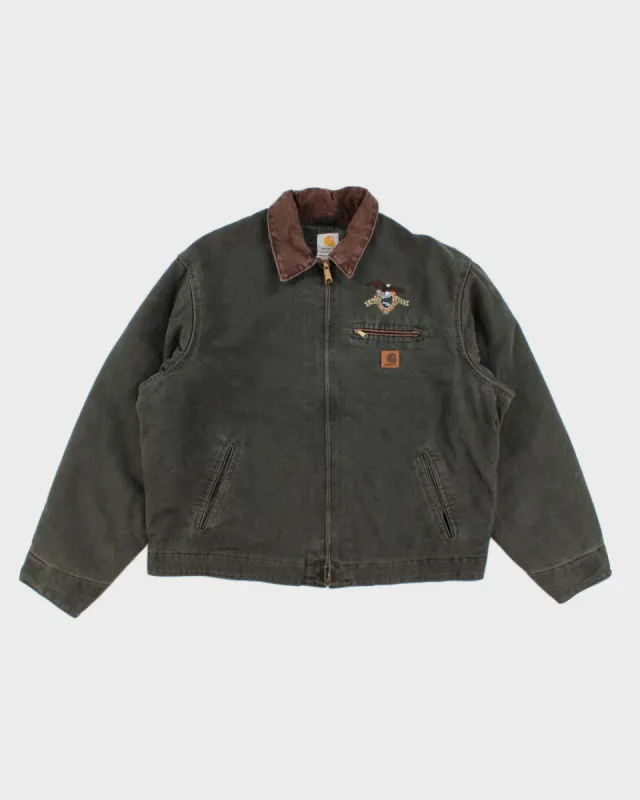 Vintage Men's Green Carhartt Fleece Lined Detroit Jacket - XL sold by Rokit