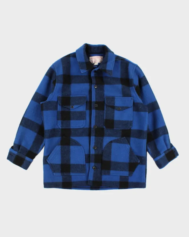 Vintage 80s Filson Blue Wool Plaid Mackinaw Jacket - L/XL sold by Rokit