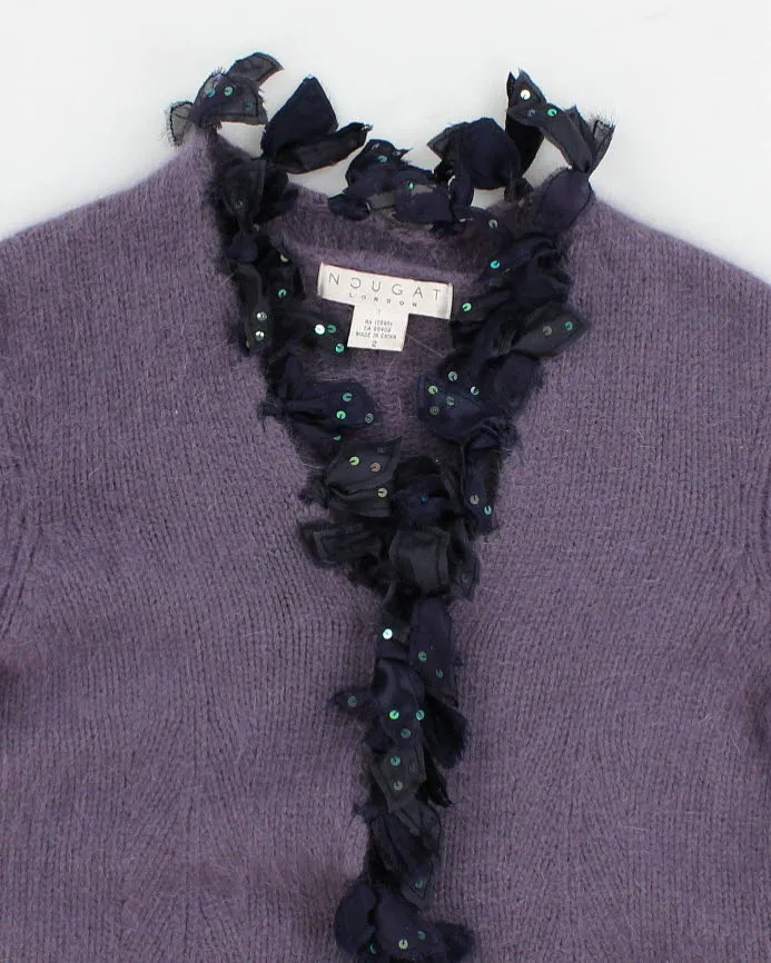 Womens Lavender Angora Lambswool Blend Cardigan - XS sold by Rokit product image thumbnail 3