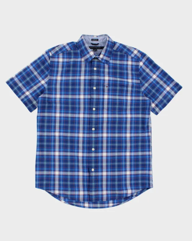 00s Tommy Hilfiger Blue Check Shirt - S sold by Rokit