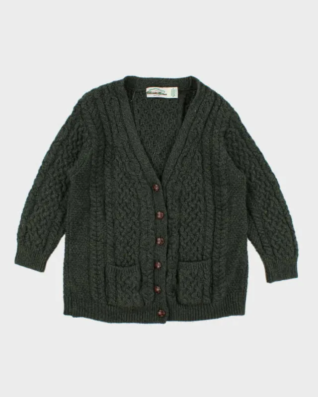 Vintage Men's Green Cable Knit Wool Sweater - L sold by Rokit