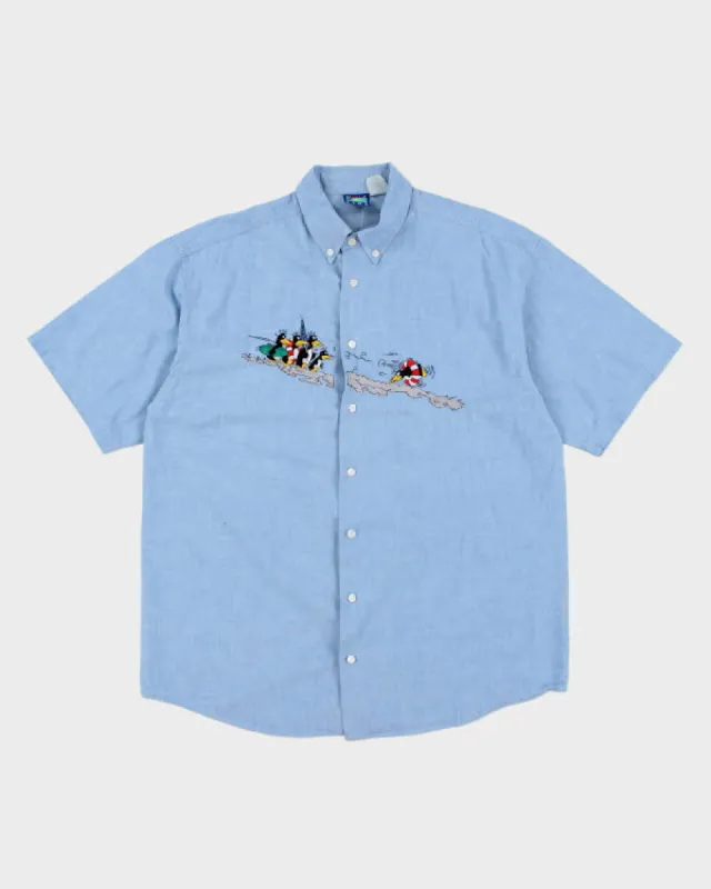 Vintage Men's Embroidered Birds Short Sleeve Shirt - XL sold by Rokit