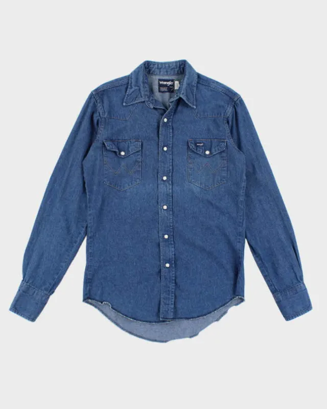 Vintage Wrangler Western Style Denim Shirt - S sold by Rokit
