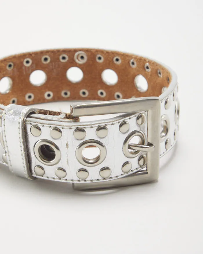 Vintage Silver Leather Belt sold by Rokit product image thumbnail 2