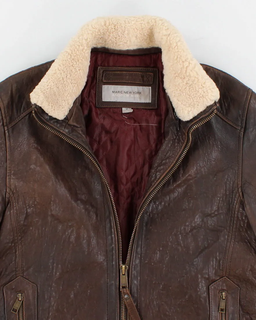 Men's Vintage Brown leather aviator style jacket - M sold by Rokit product image thumbnail 3