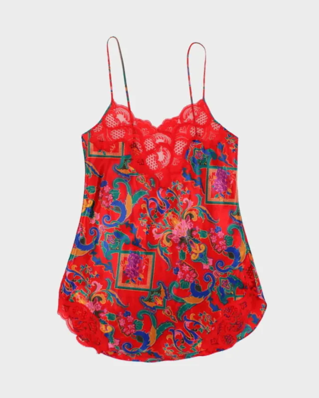 Vintage 90s Victoria's Secret Patterned Slip Dress - S sold by Rokit