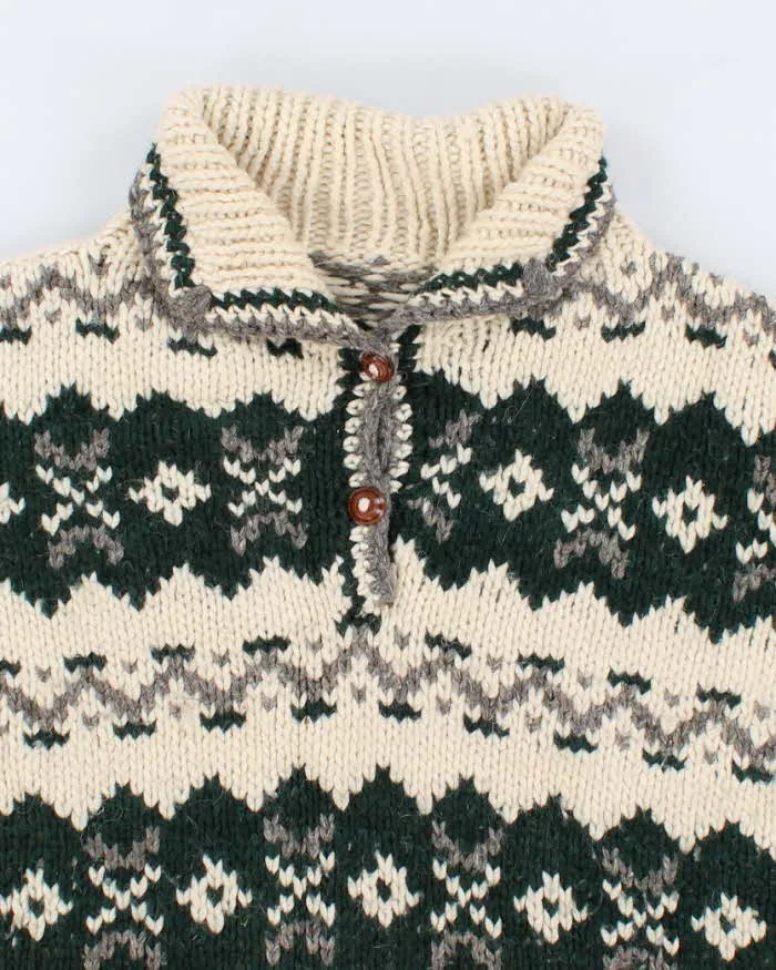 Mens Cream Hand Knit Wool Sweater - XL sold by Rokit product image thumbnail 3