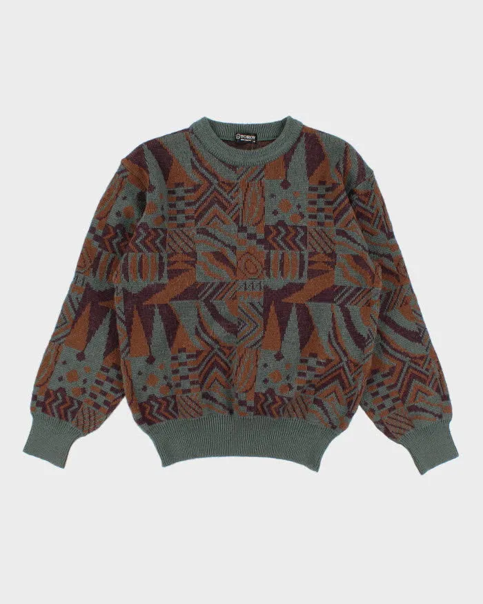 Vintage 80s Toroy Wool Blend Abstract Jumper - M sold by Rokit