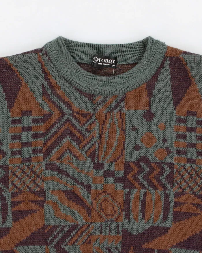 Vintage 80s Toroy Wool Blend Abstract Jumper - M sold by Rokit product image thumbnail 3