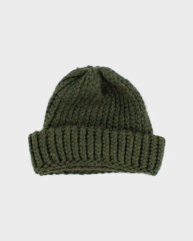 Unisex Green Hand Knit Beanie sold by Rokit