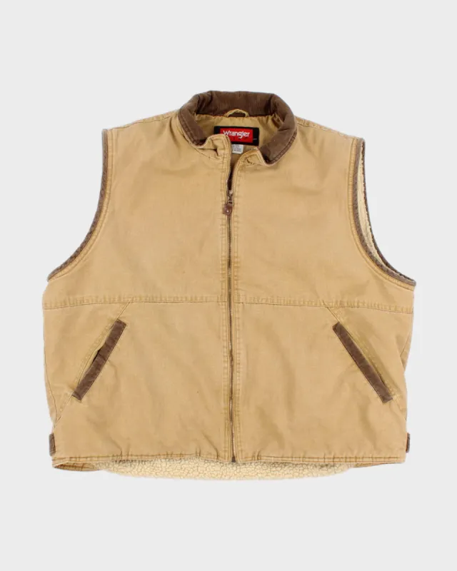 Vintage Wrangler Sherpa Lined Sleeveless Jacket - XL made by Wrangler