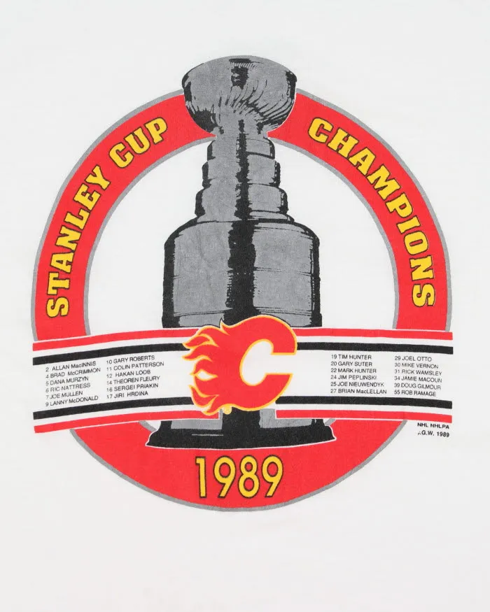Vintage 80's Calgary Flames Stanley Cup Champions T-Shirt - L sold by Rokit product image thumbnail 4