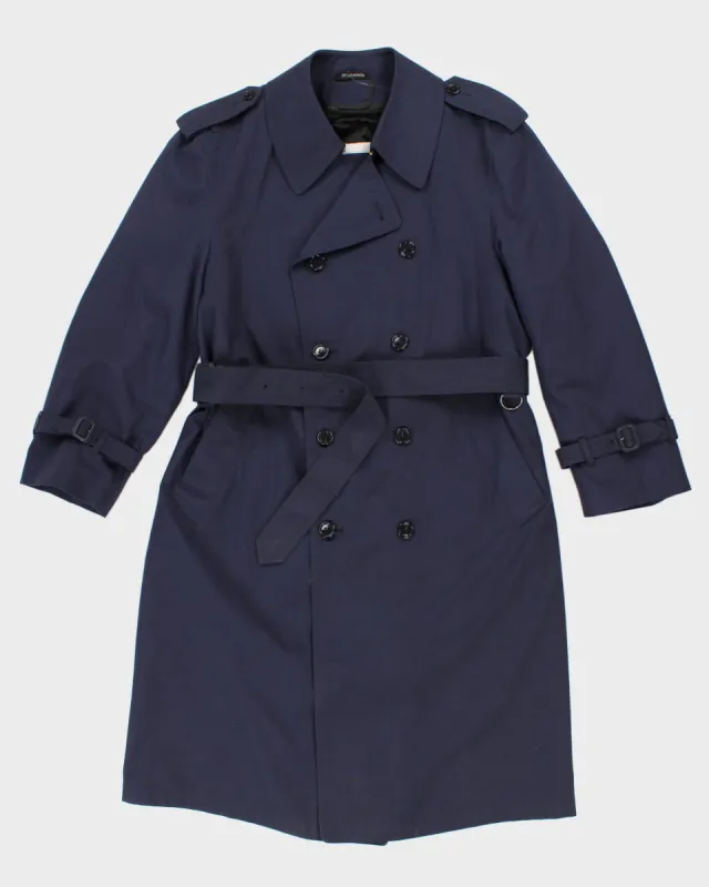 Vintage 90's Men's Navy London Fog Mac Coat with Detachable Wool Blend Lining - M sold by Rokit