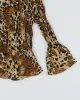 Y2k 00s Allison Taylor Leopard Ruffle Top - L sold by Rokit