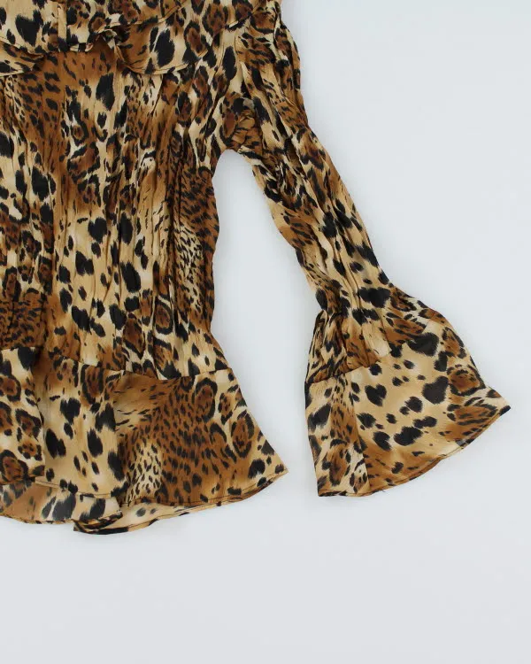 Y2k 00s Allison Taylor Leopard Ruffle Top - L sold by Rokit product image thumbnail 4
