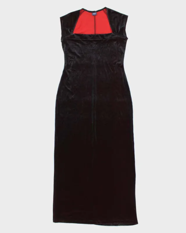 Vintage 90s Darling Iridescent Red Velvet Gown - M sold by Rokit