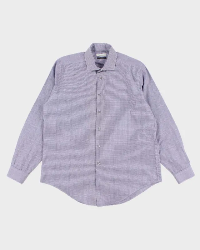 Men's Calvin Klein Blue Checked Button Up Shirt - M sold by Rokit