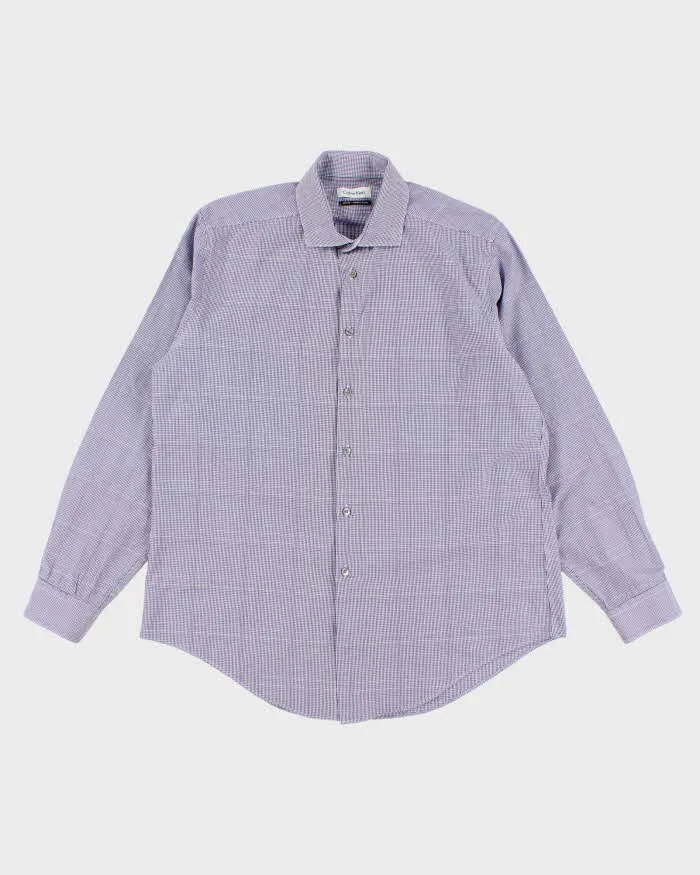 Men's Calvin Klein Blue Checked Button Up Shirt - M sold by Rokit