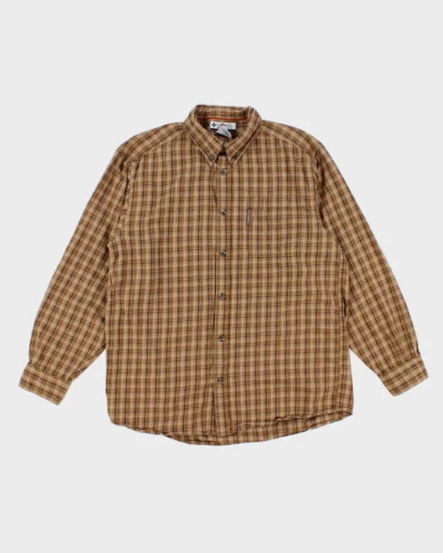 Vintage 90s/00s Columbia Brown Flannel Shirt - M sold by Rokit
