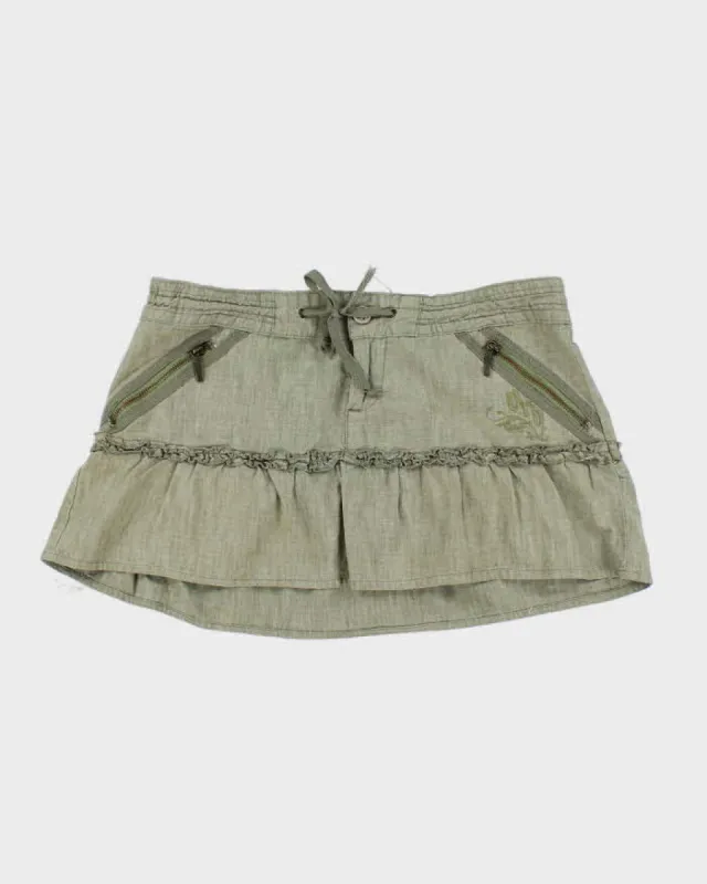 Vintage Y2k 00s Green Mini Skirt - M sold by Rokit