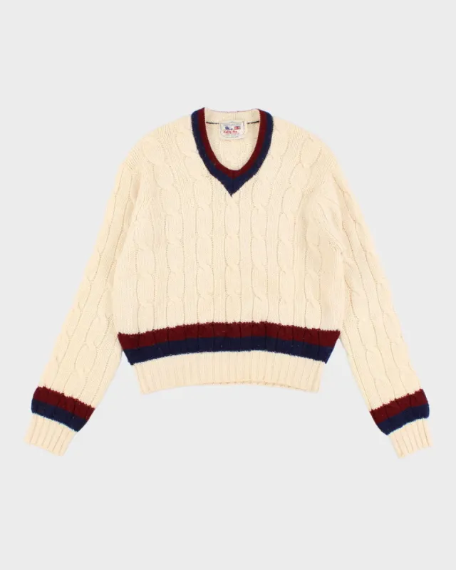 Vintage Tally Ho Wool V-Neck Jumper - M sold by Rokit