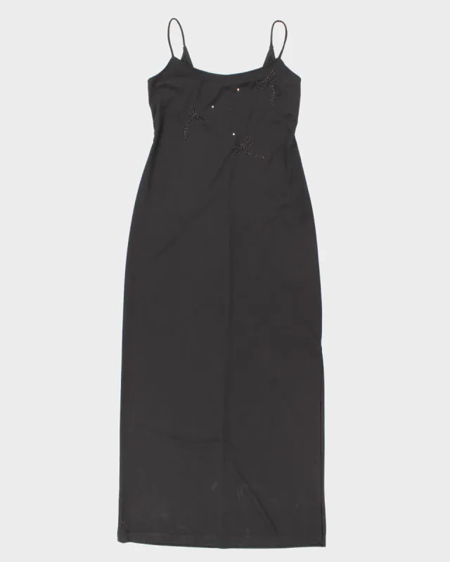 90's Vintage Black Maxi Party Dress - M sold by Rokit