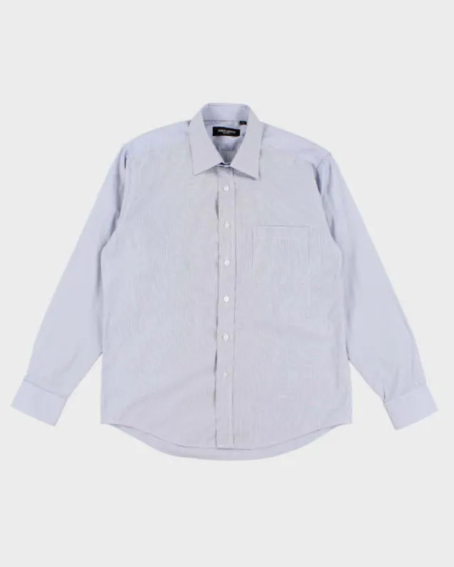 Mens Giorgio Armani Blue Striped Button Up Shirt - L sold by Rokit