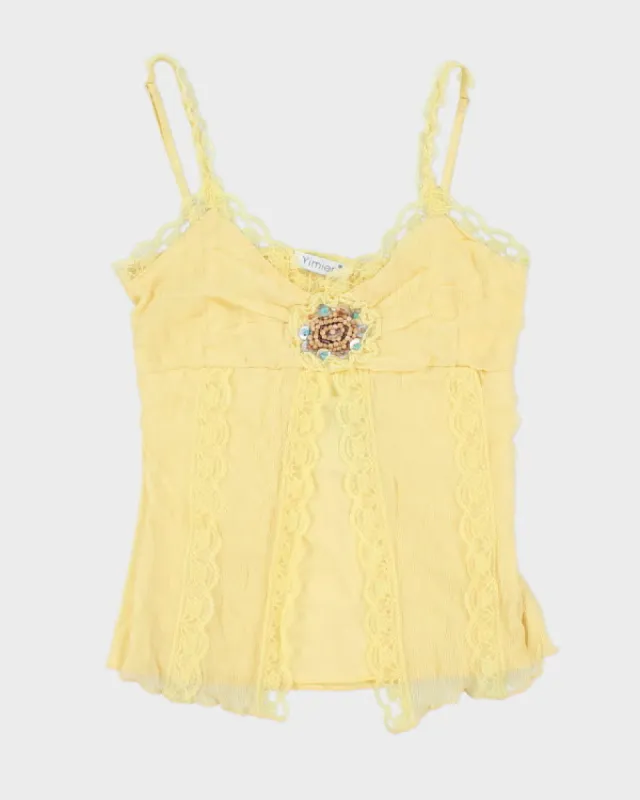 Y2k 00s Yimier Yellow Cami - XS sold by Rokit