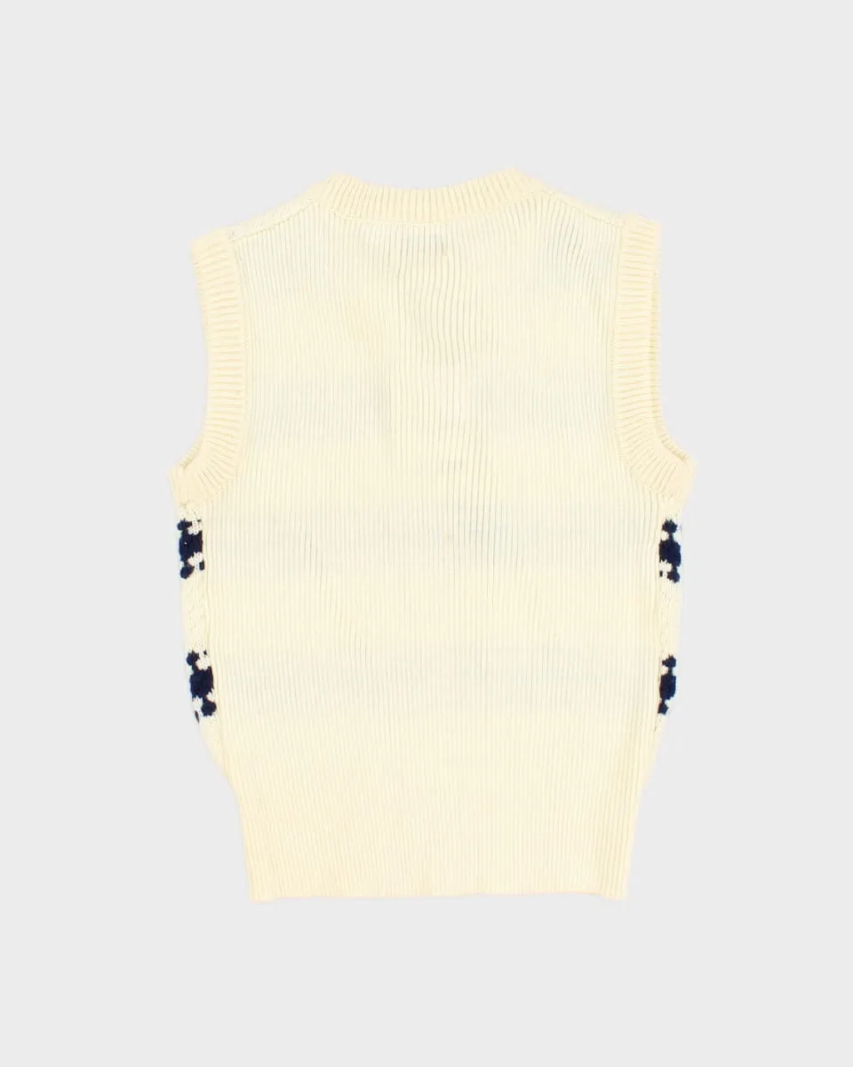 Vintage 1970s Cream Knitted Tank Top - XXS sold by Rokit product image thumbnail 2