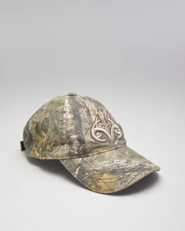 Y2k 00s Real Tree Camouflage Antlers Baseball Cap sold by Rokit