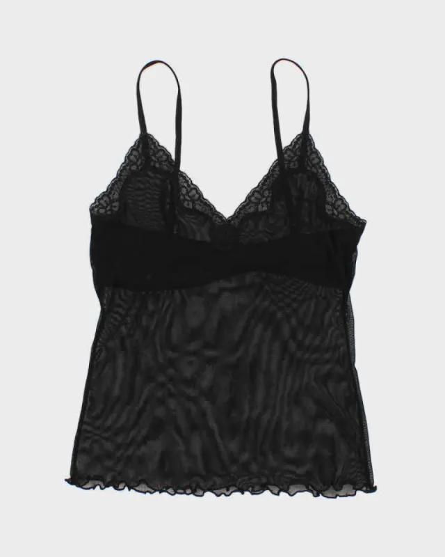 Y2K 00s Jacob Black Mesh Cami - S sold by Rokit