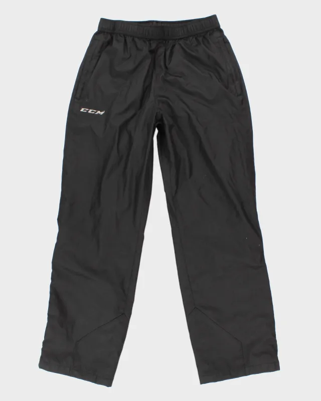 Mens Black Lined CCM Tracksuit Trousers - S sold by Rokit