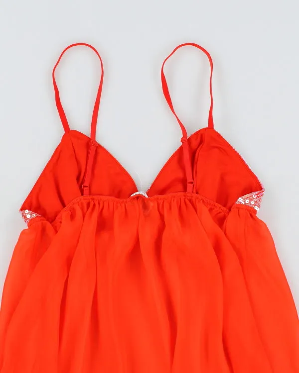 Y2k 00s La Senza Orange Mesh Sequin Cami - L sold by Rokit product image thumbnail 4