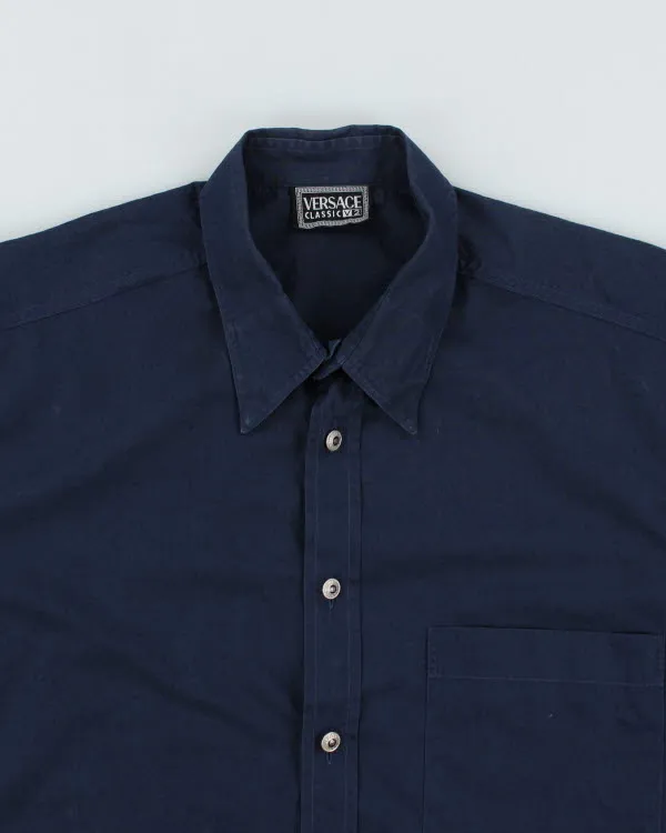 Vintage Versace Navy Shirt - L sold by Rokit product image thumbnail 3