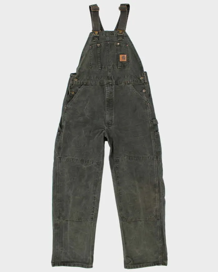 00s Carhartt Green Double Knee Workwear Dungarees - W36 L32 sold by Rokit