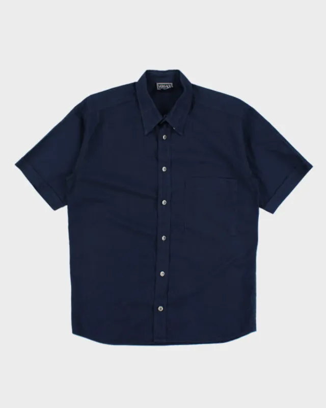 Vintage Versace Navy Shirt - L sold by Rokit