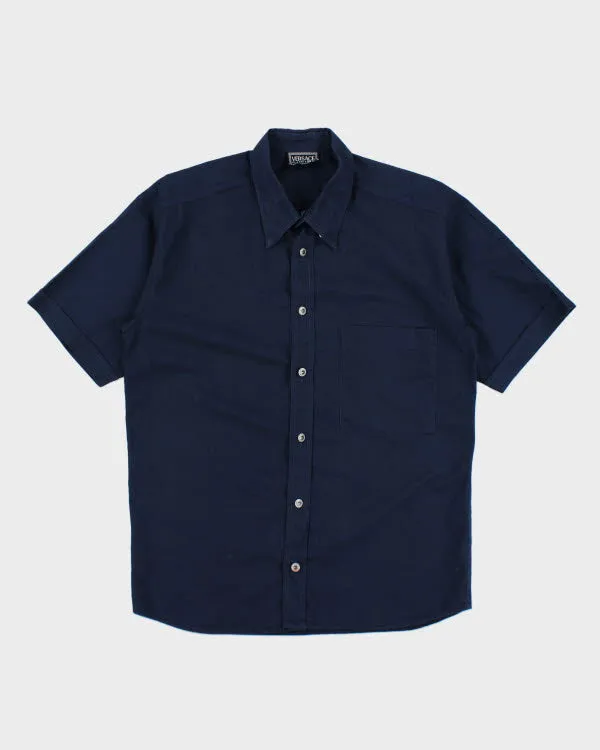 Vintage Versace Navy Shirt - L sold by Rokit